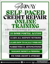 SELF-PACED CREDIT REPAIR ONLINE TRAINING ONLY- NO MENTORSHIP